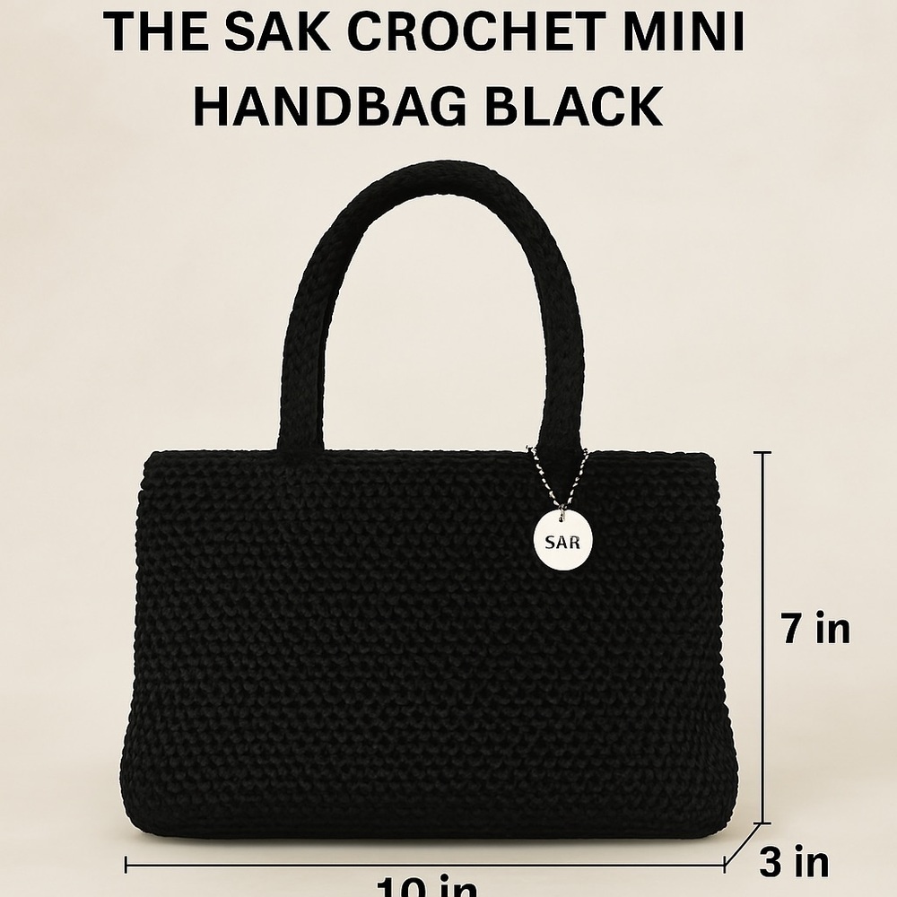 The Sak Crochet Mini Handbag Black